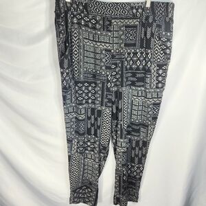 Jessica Simpson Black & White Various Patch Prints Harem Pants Size XLarge